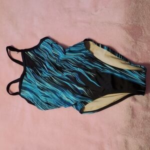 Blue-Streaked One-piece Swimsuit 👽 👽
